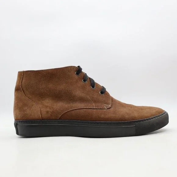 Harrys of London Mid Top Brown Suede Leather Men's EU 43.5 Casual Shoes Italy - Picture 1 of 11